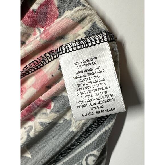 JM Collection Floral Studded Embellished Tunic Blouse Top Size MP Red Tan - Picture 10 of 10